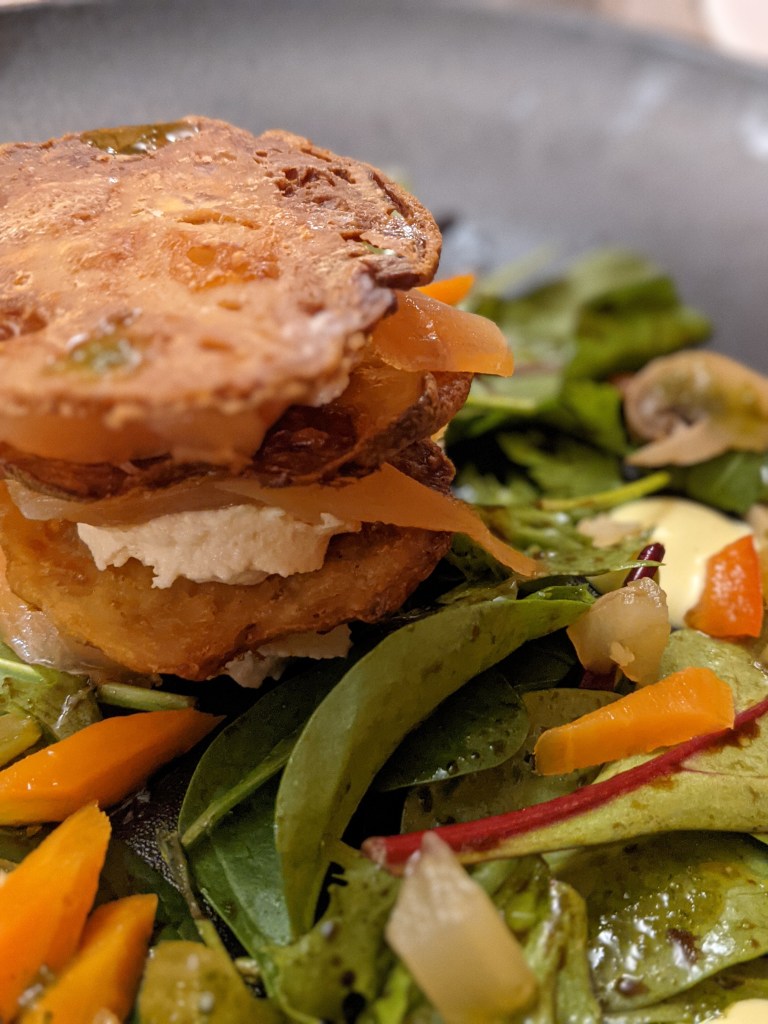Goat cheese appetizer at Tropicana, SXM, French West Indies